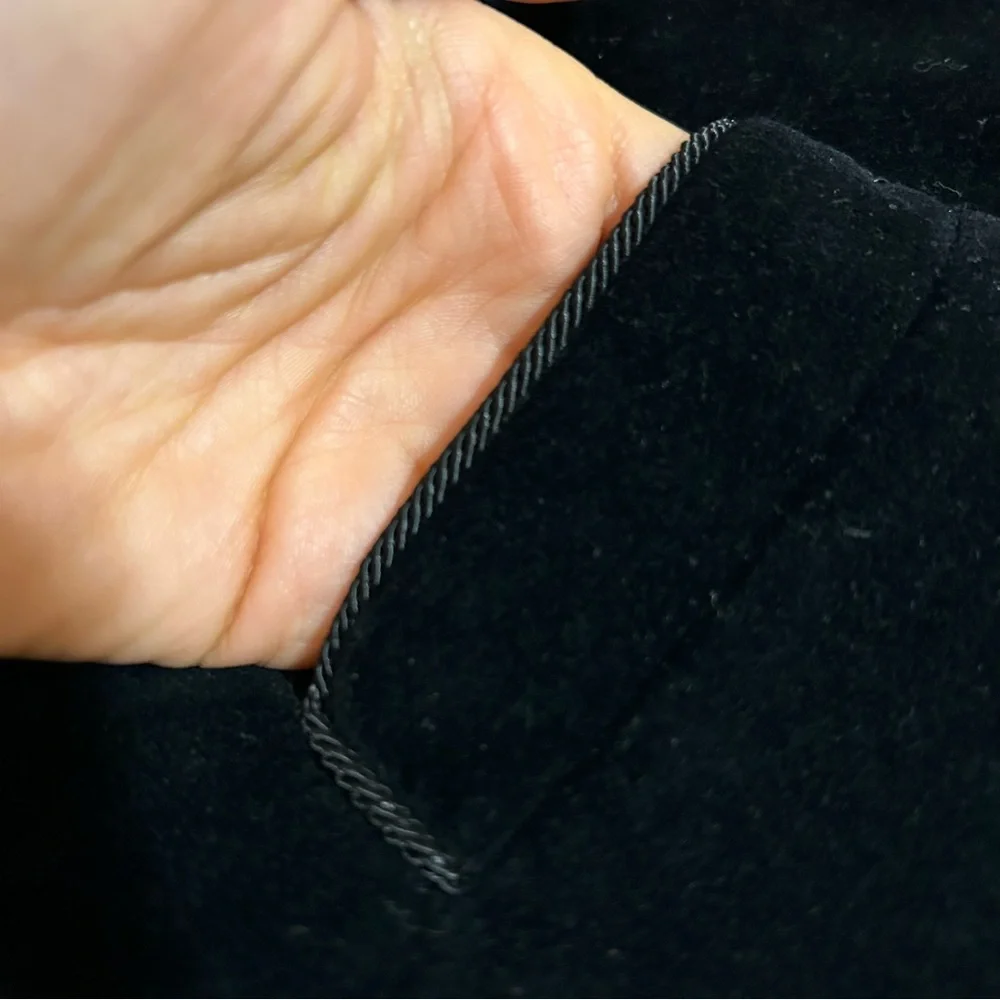 Vintage Velvet cropped Black Women's Jacket with rope trim details XS - Picture 6 of 12
